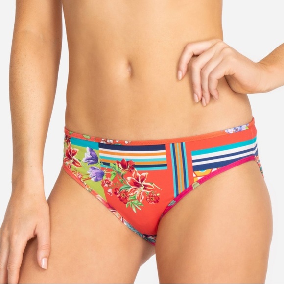 ☀️NWT Johnny Was Kaya Hipster Swim Bottom. Red/Multi Floral. Size: XS - Picture 4 of 12